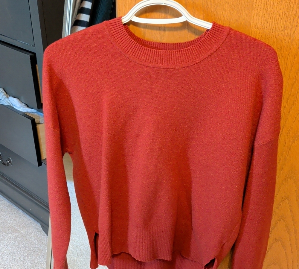 Women's Crewneck Sweater in Brick Red - Cozy Everyday Layer
